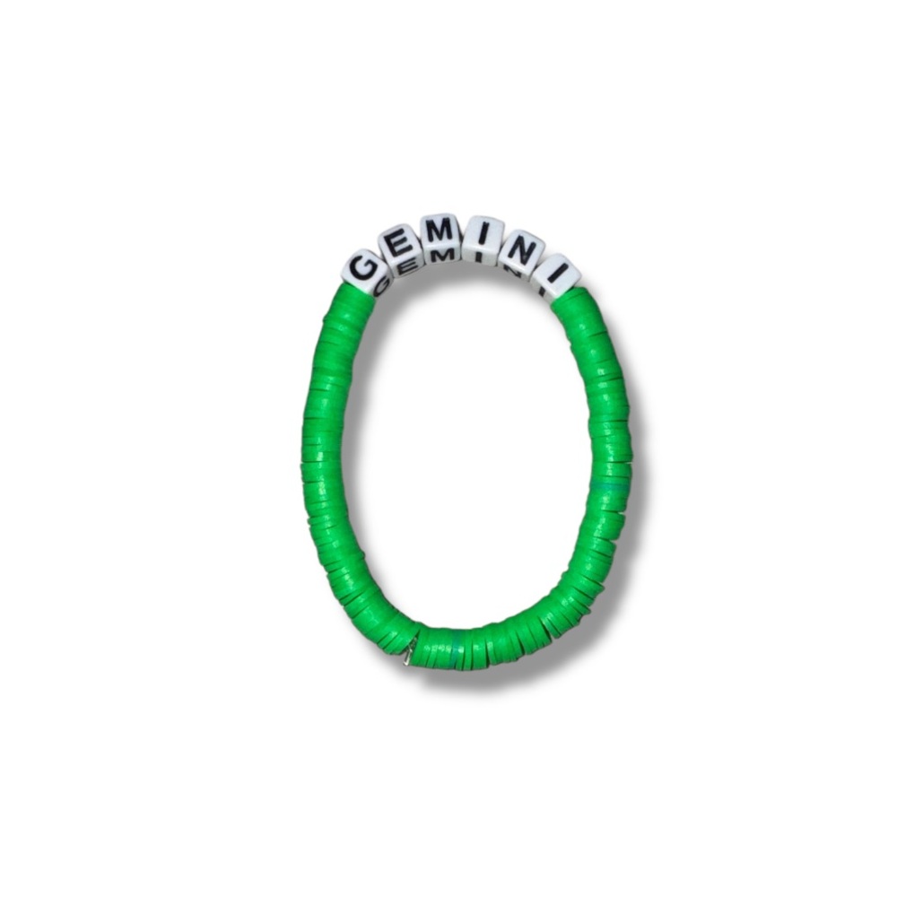 3 FOR $10 HANDCRAFTED Gemini Green Clay Beaded Bracelet